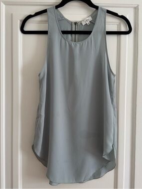 Wilfred Sleeveless Chiffon Shell Tank Top in Light blue